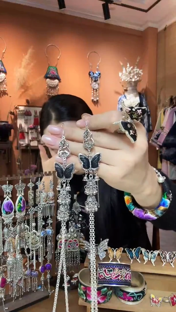 刺绣纯手工民族风耳环