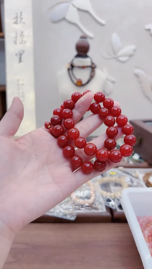未镶嵌手链玛瑙/玉髓185红红玛瑙