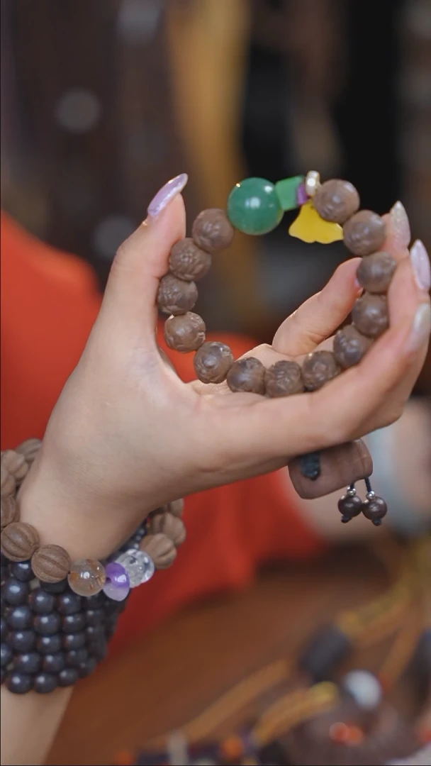 泥塑生命之光1.2左右莲花珠单圈设计款手串