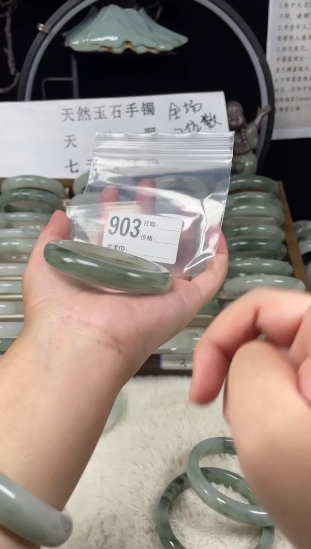 未镶嵌手镯石英质玉（天山翠）903