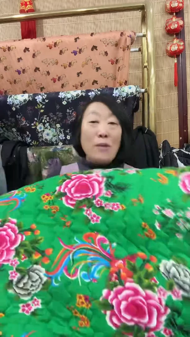 东北绿色大花布两米一单