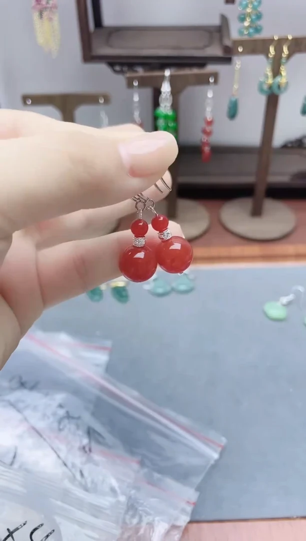 银S925镶嵌耳饰玛瑙/玉髓828000