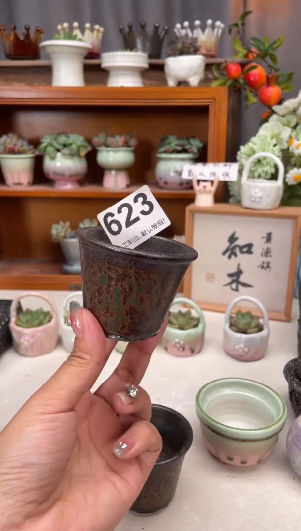 瓷片623微瑕知木小芳花盆编号