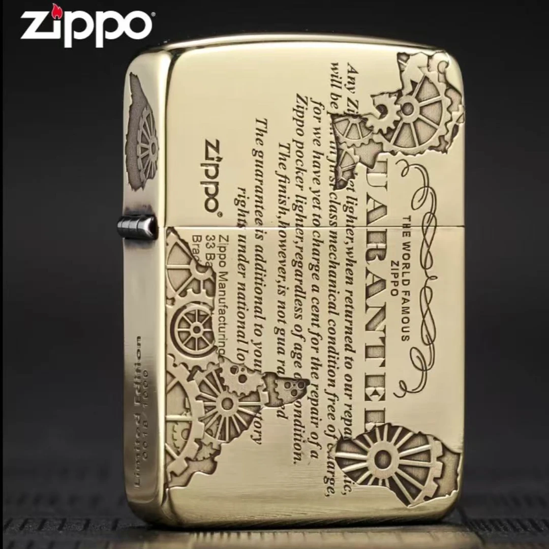 zippo打火机【41紫铜背贴说明书】  黄铜精雕 男士煤油打火机DYJ1