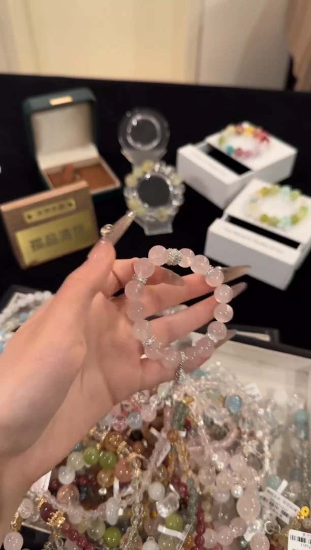 水晶手链合金粉水晶x1667