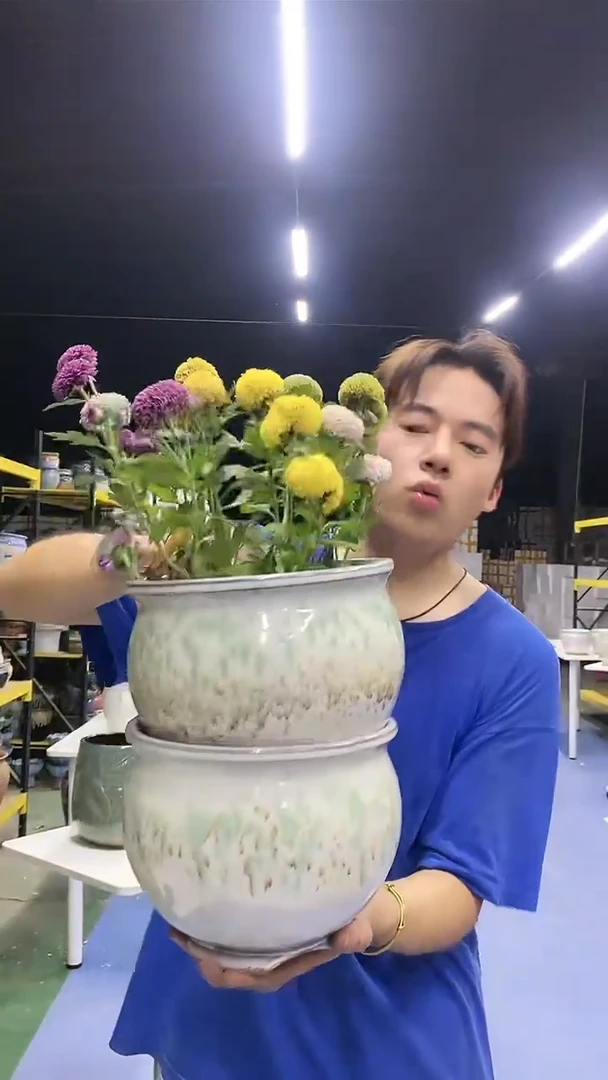 宜兴紫砂粗陶花盆