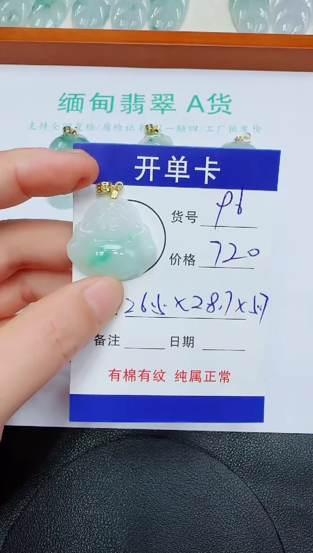 翡翠未镶嵌吊坠(赠链)96