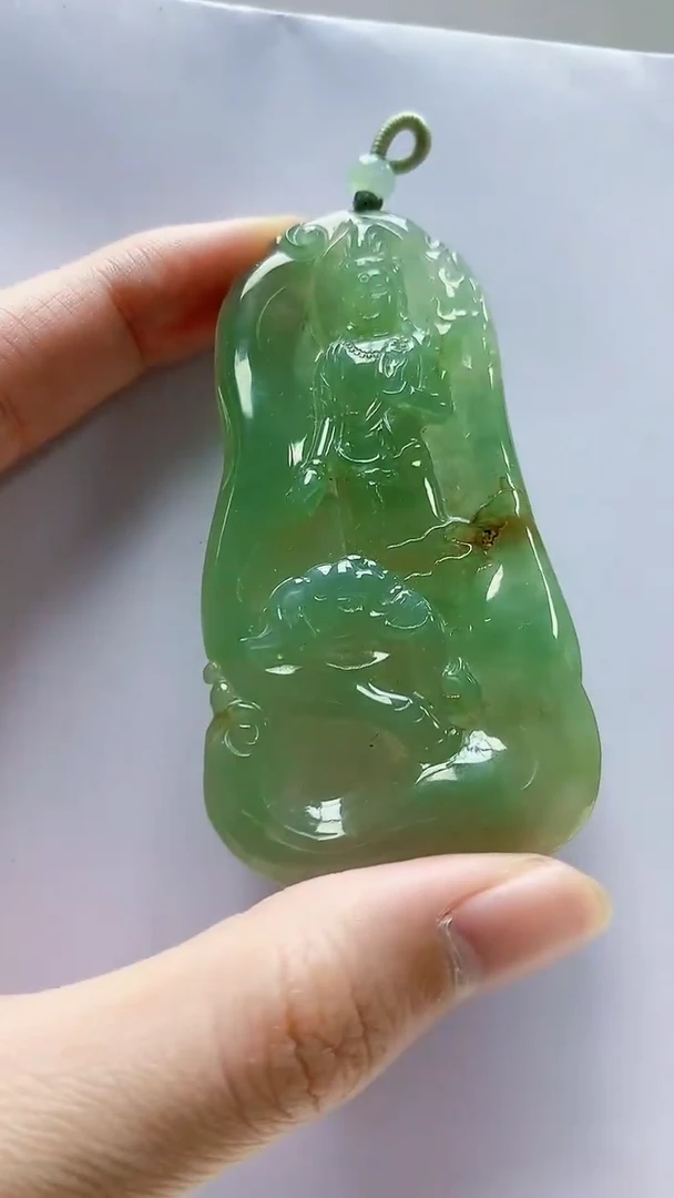 未镶嵌定制翡翠4868zm-毛货挂件35观音