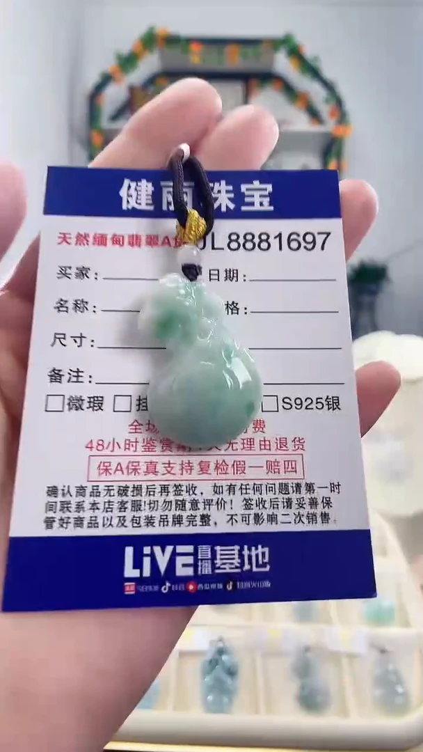 翡翠未镶嵌颈饰天然缅甸翡翠 钱袋(一物一证)