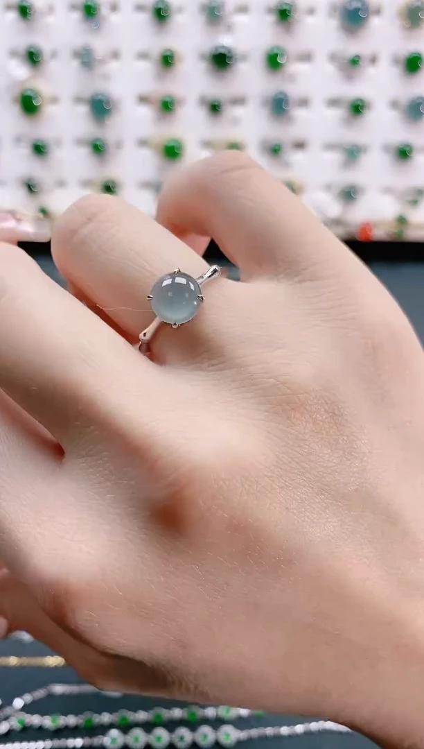 【闪购商品】翡翠戒指银S925镶嵌天然翡翠