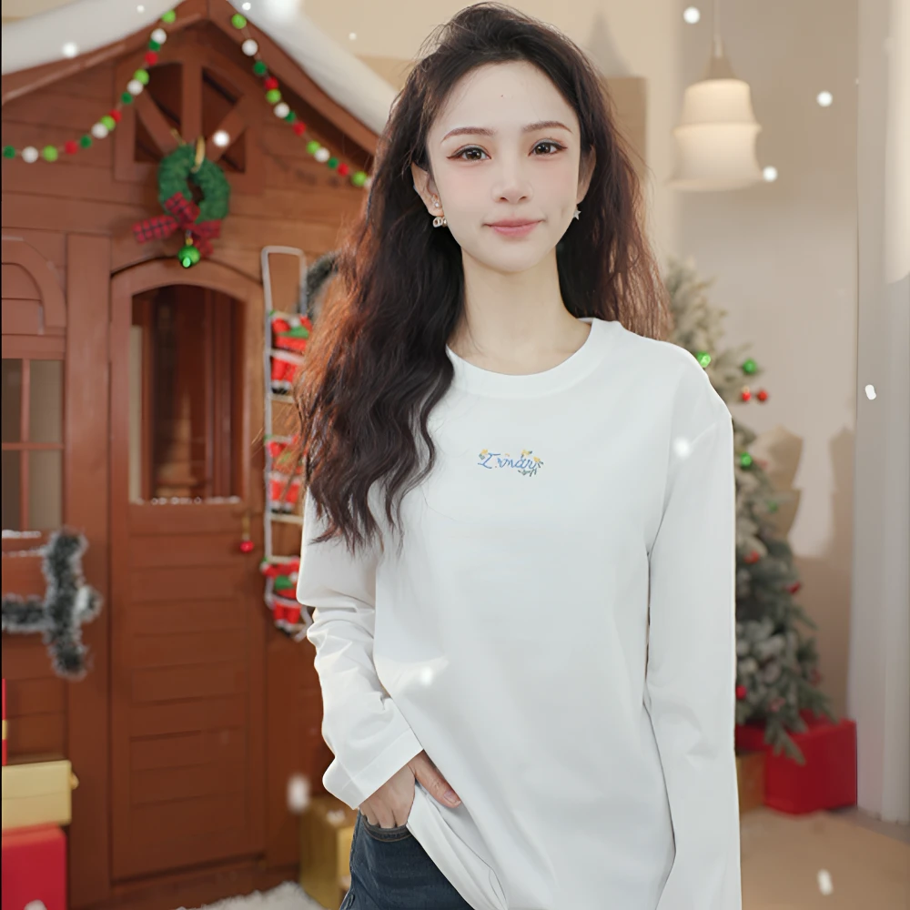 【茵曼女装】茵曼纯色基础百搭T恤舒适简约打底衫K18518441