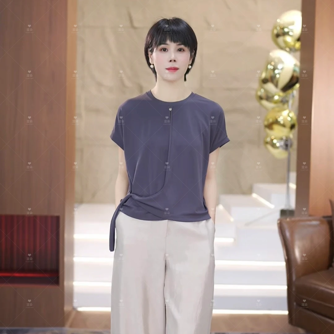 【渲渲推荐】CC-1055夏季新款时尚感休闲飘带小衫