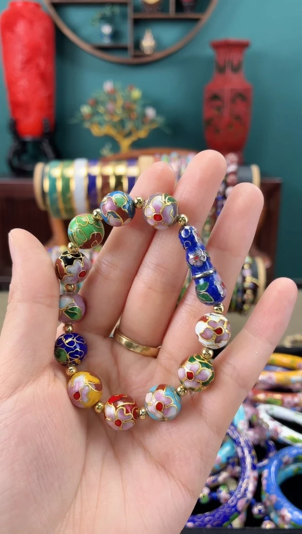 非遗技艺 景泰蓝多宝手串