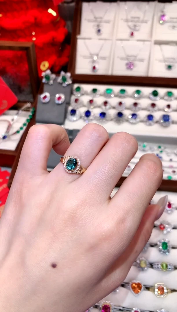 【闪购商品】碧玺戒指18K金镶嵌1ct/天然宝石/七天无理由