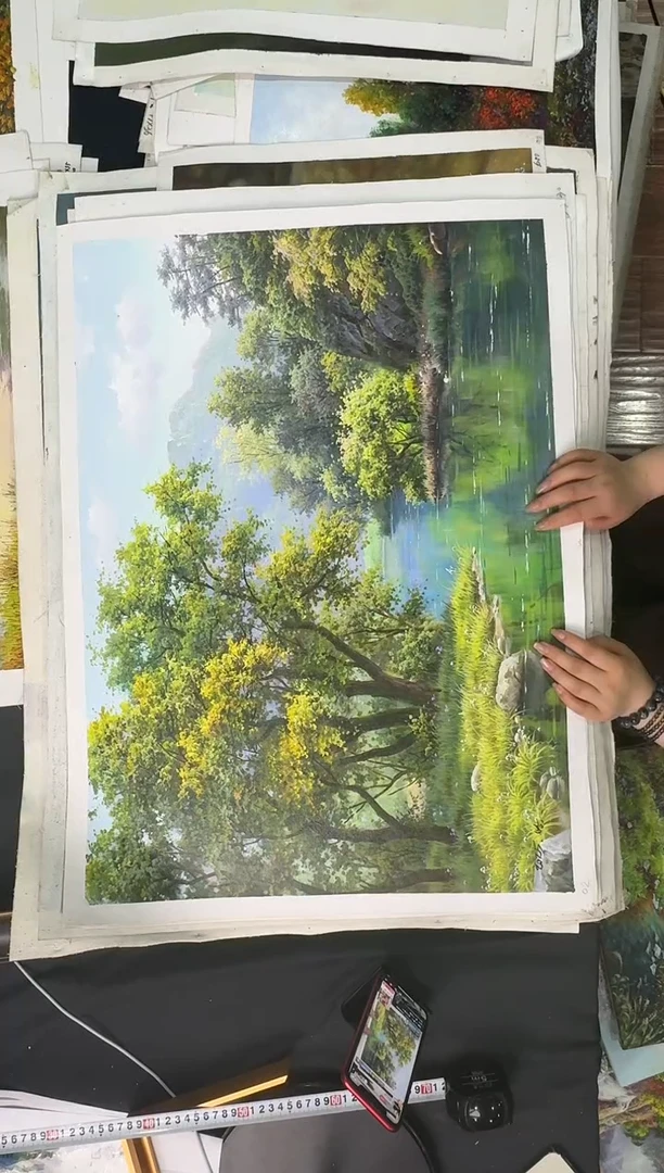 油画【原创·保真·带证书】朝鲜画家纯手绘油画--顺丰包邮--