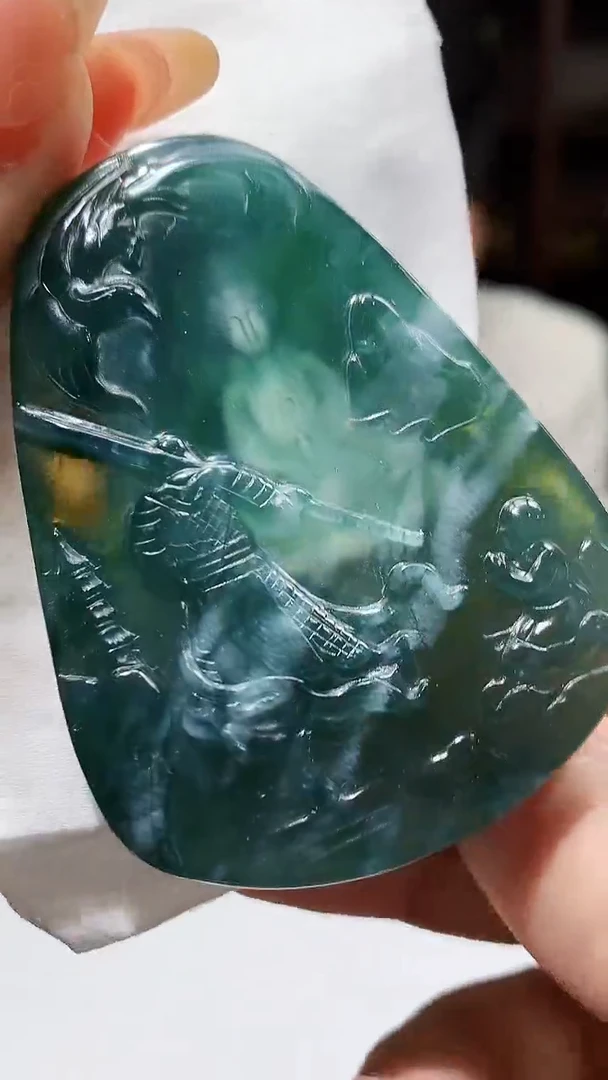 【闪购商品】定制翡翠未镶嵌1049xx-毛货挂件32