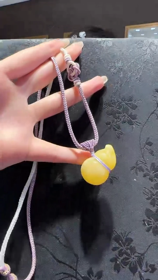 【闪购商品】琥珀项链未镶嵌蜜蜡葫芦编绳款项链