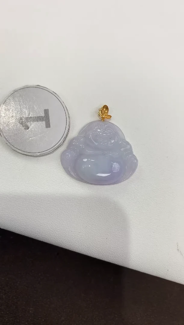 颈饰18K金镶嵌翡翠天然缅甸a货翡翠