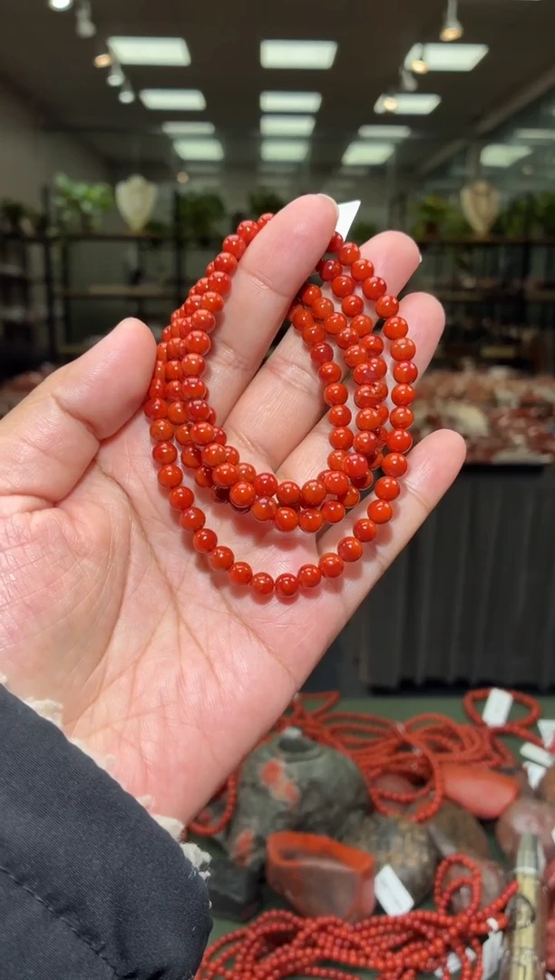 未镶嵌手链南红玛瑙多圈手串一条约5mm+多样性发货