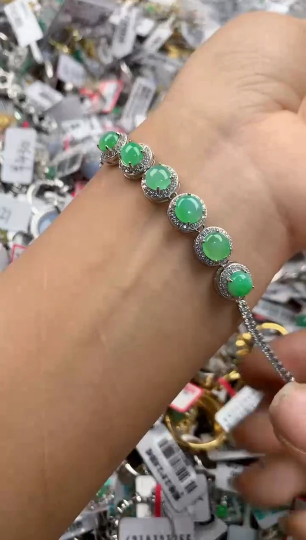 银S925镶嵌戒指翡翠555---10