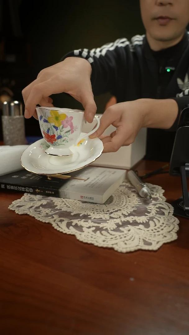 高端礼品（OAC家）蓝玫瑰系列索菲亚高脚单杯碟-TY