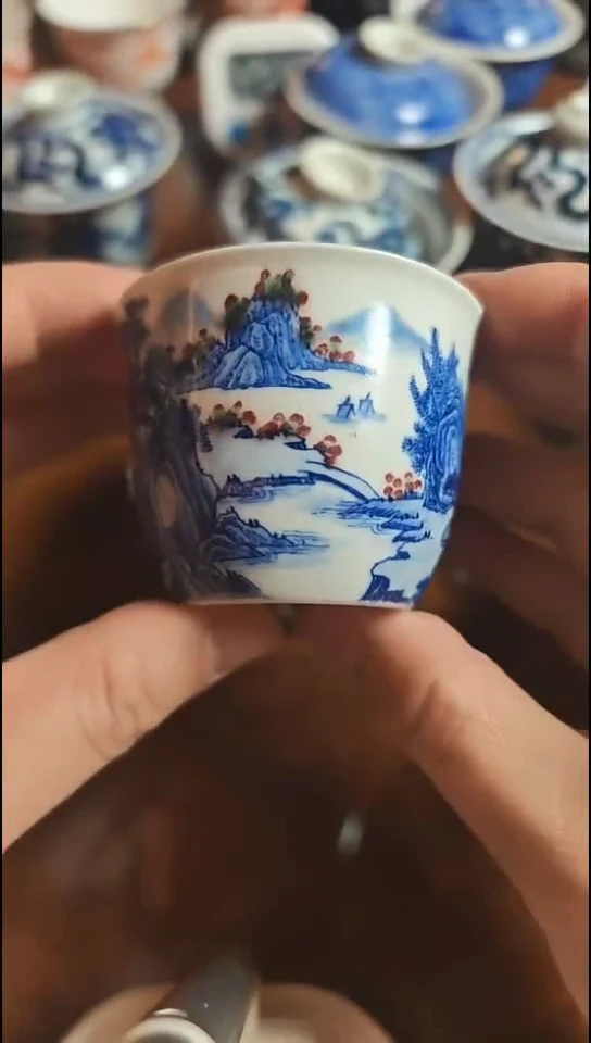 陶a****r青花釉里红山水杯无包装不退换21