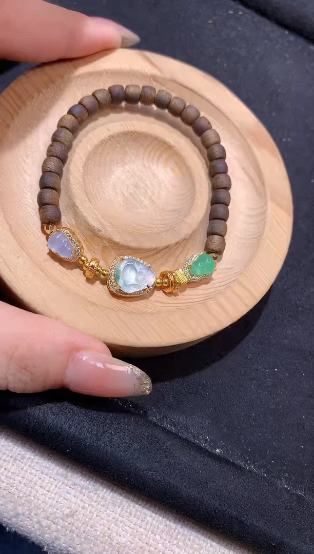 银S925镶嵌手串翡翠手串
