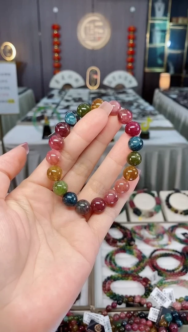 未镶嵌老矿碧玺单圈手串10mm+碧玺hon多样性发一条