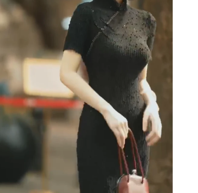 2025春季新款网红同款洋气减龄气质修身国风连衣裙叶子ii