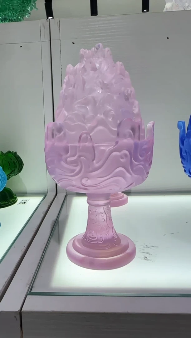手工艺品琉璃古法琉璃粉丝博山炉
