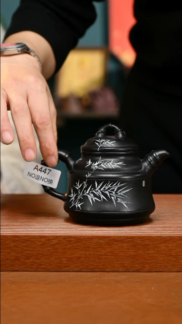 茶壶紫砂SFT精工朱泥捂灰竹鼎447