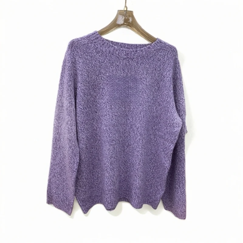 335 樱花纱粉衫休闲加厚上衣紫色套头款毛针织衫毛衣