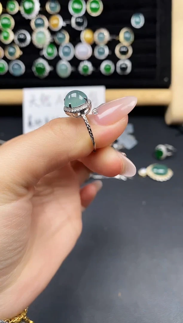 银S925镶嵌戒指翡翠111