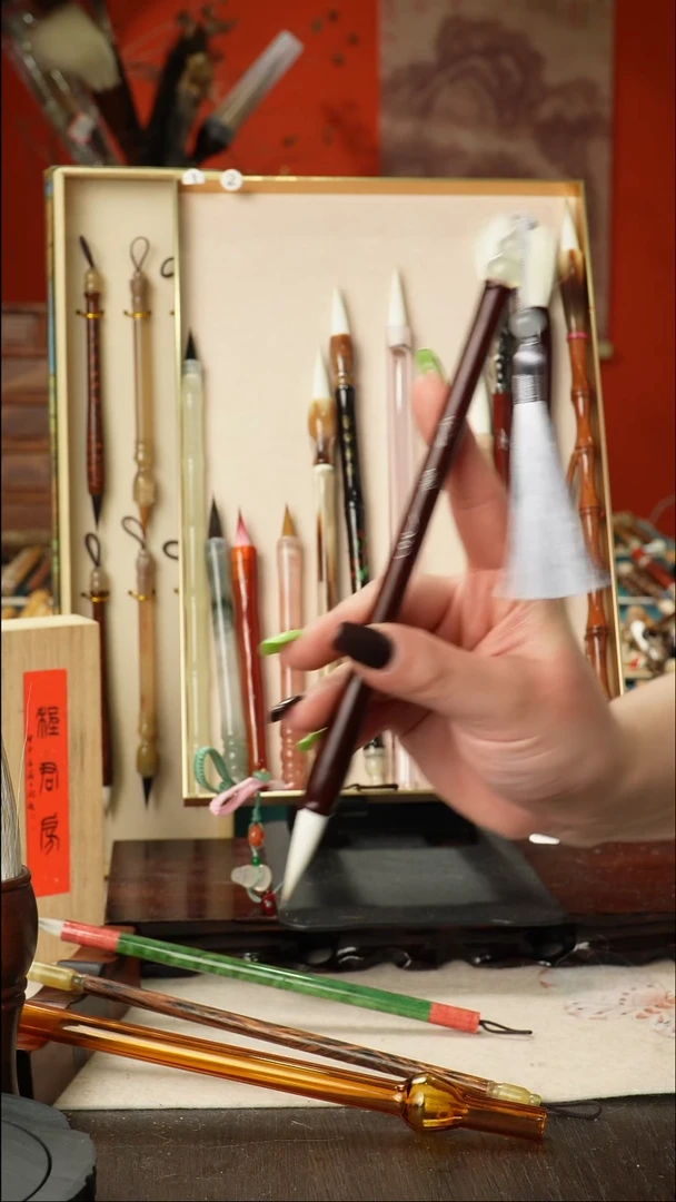 孤品高货毛笔链接 清水试笔 蘸墨不退