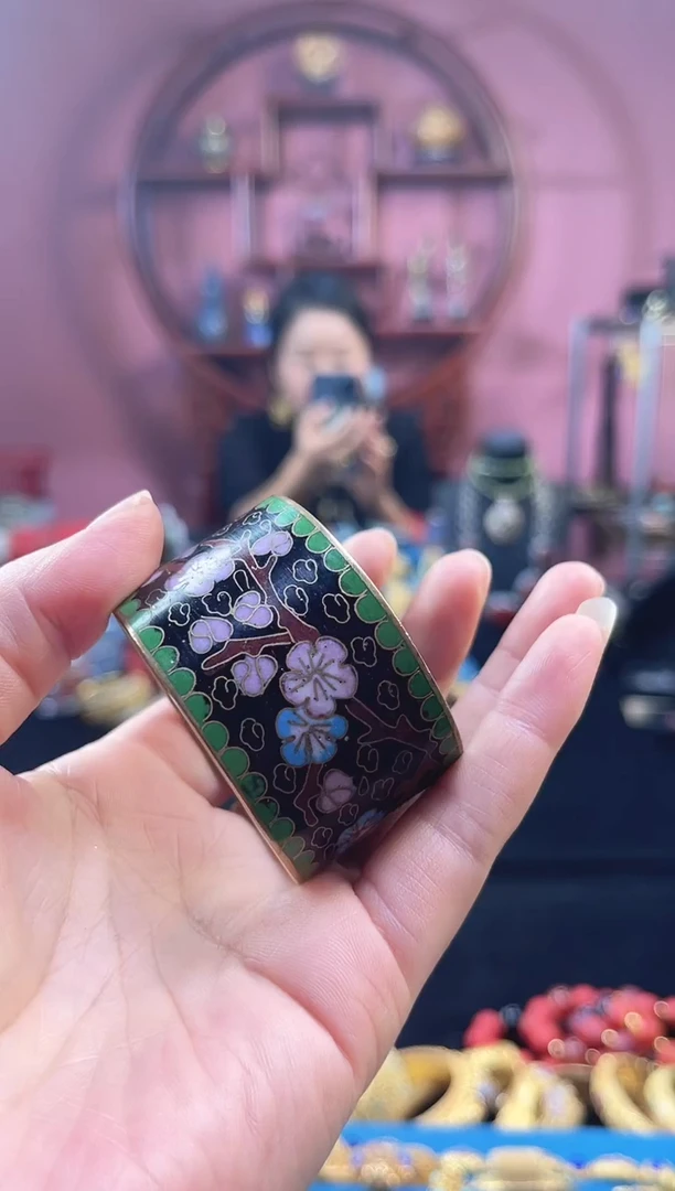 非遗 景泰蓝围巾扣 黑色