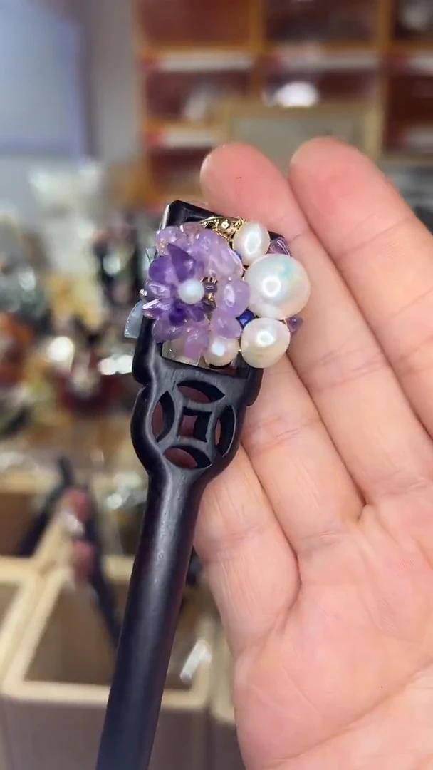 非金属木质美丽发簪超美