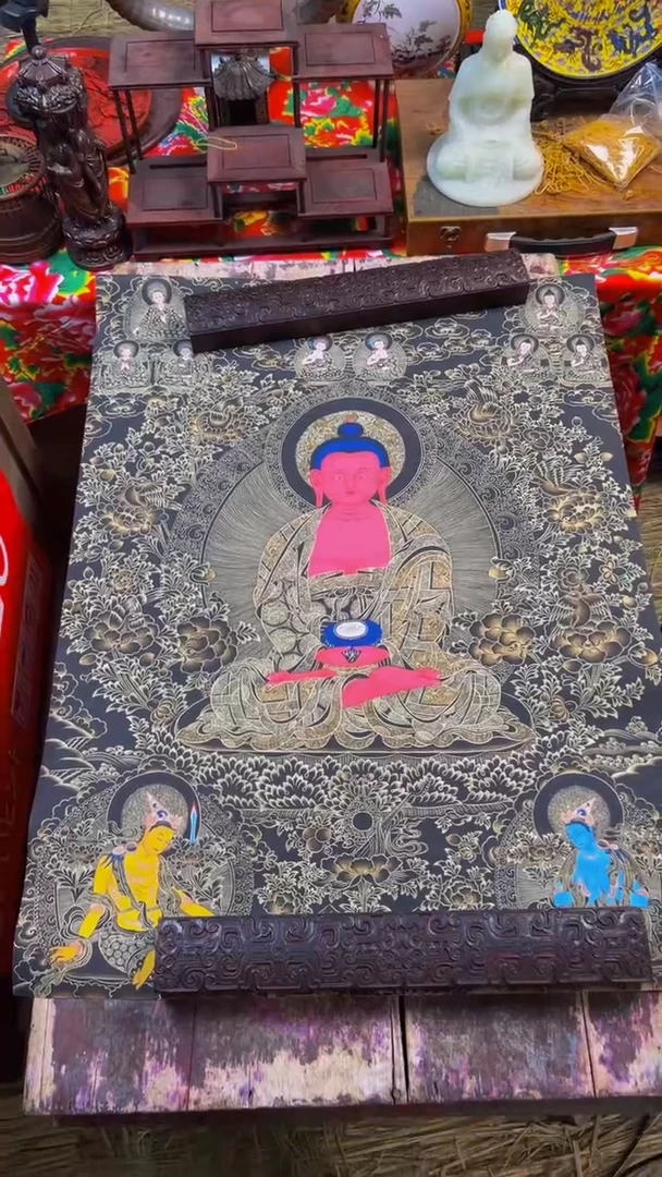 装裱画精品绘画手工唐卡链接-----阿弥陀佛
