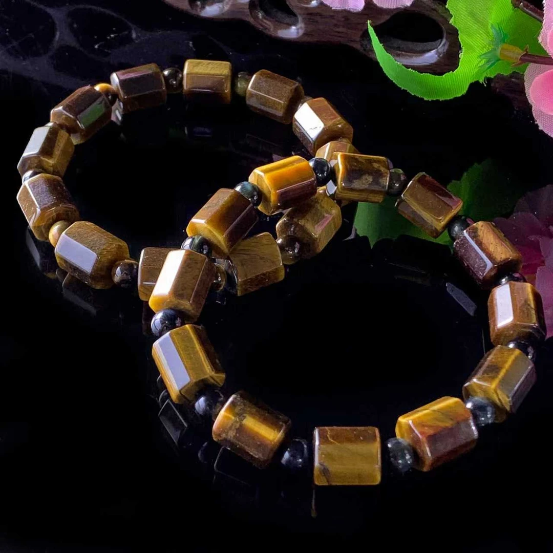 C11305-六彩明珠木变 石手串-多样性发其一