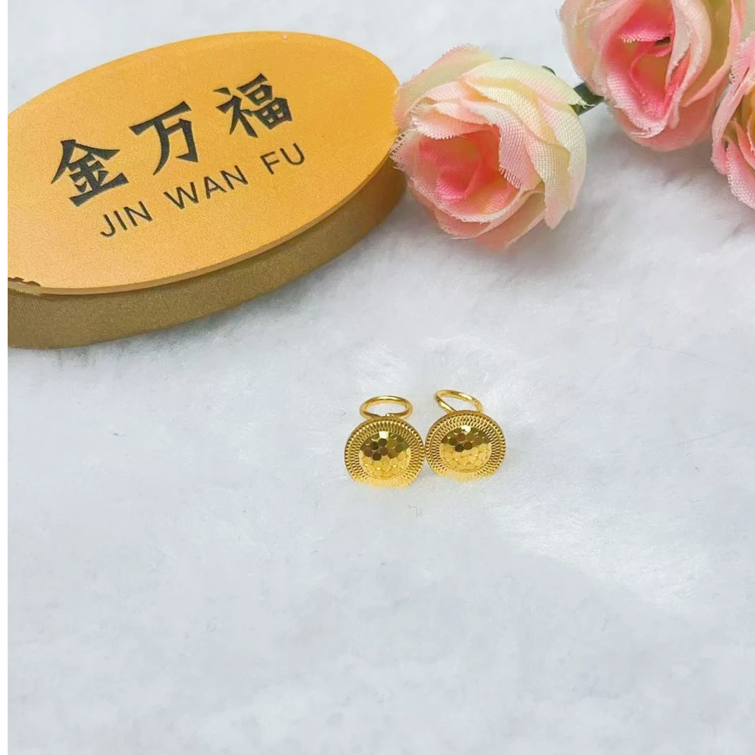 金万福黄金足金耳钉2.77克
