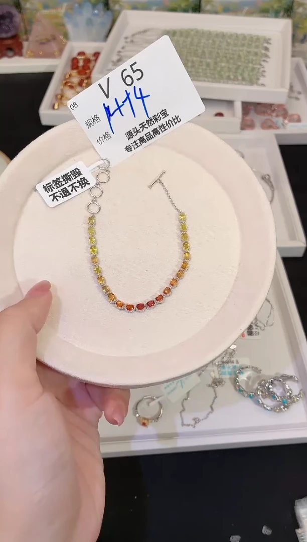手链蓝宝石银S925镶嵌多样性发一V65