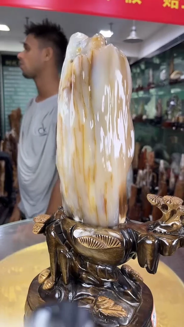 未镶嵌珠宝奇石硅化玉缅甸天然树化玉摆件