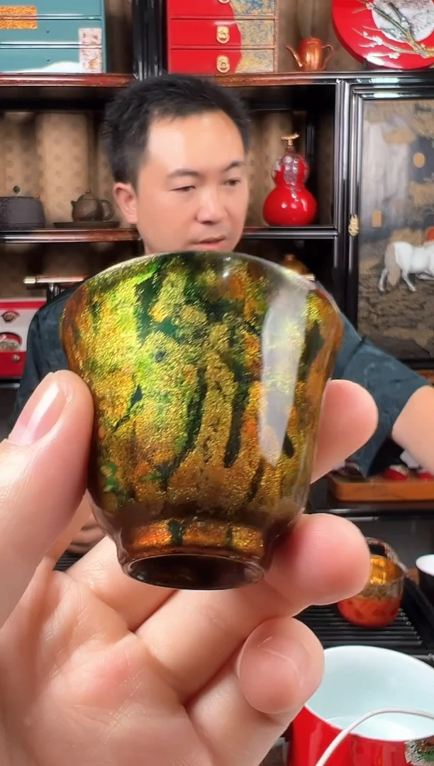 极光绿大漆茶杯太古大漆
