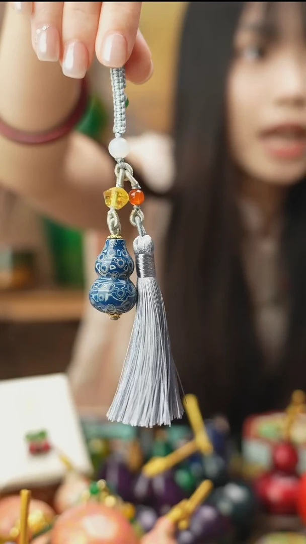 @设计款千层犀皮来白葫芦吊坠@非遗大漆