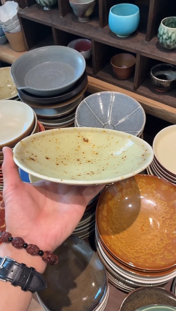 瓷片全量 8寸枣红花斗盘菜盘