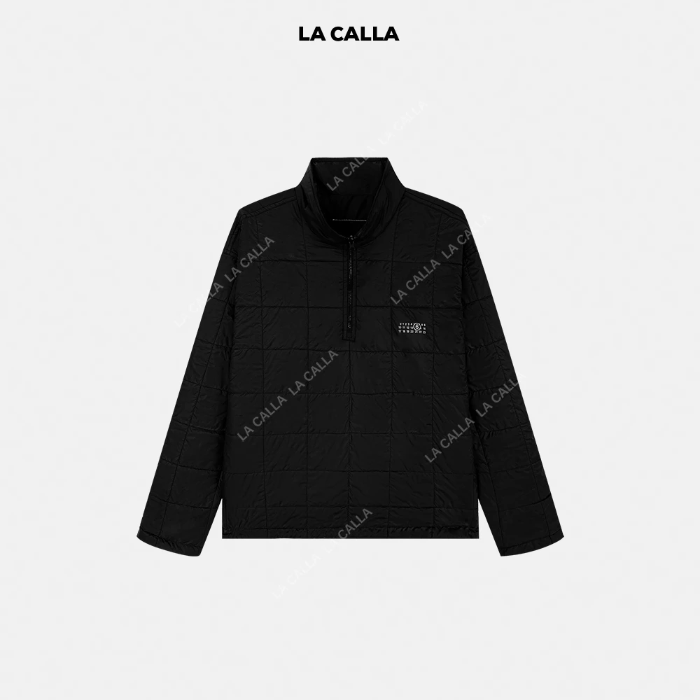 LA CALLA 极简半拉链保暖衔棉方格外套CC-WV7774