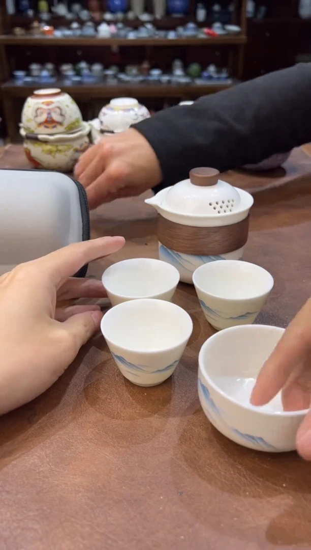 真的很便宜超好看会开片的旅行茶具