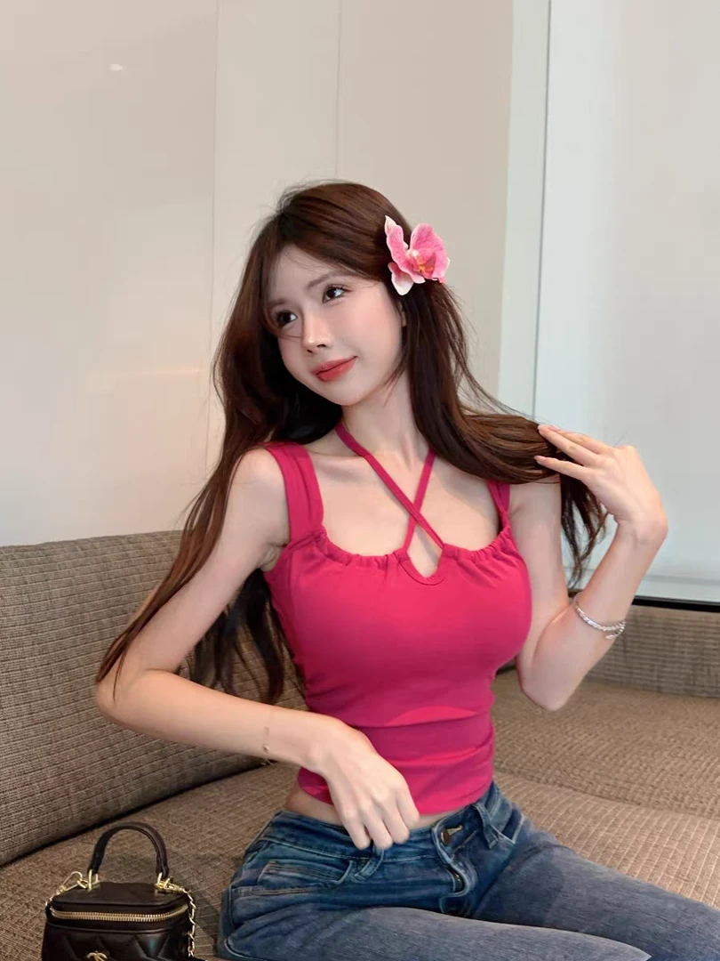 纯欲辣妹美背气质夏天背心[扣号下单]