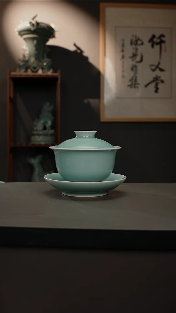 【闪购商品】杯原产地原矿 元宝三才盖碗