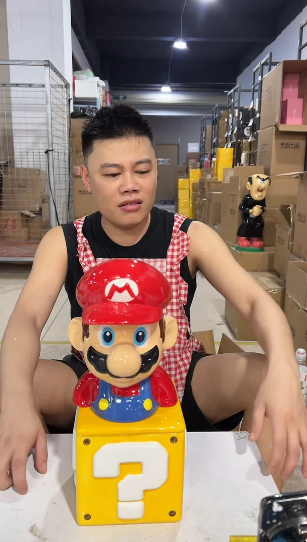 瓷片马里奥问号罐一套