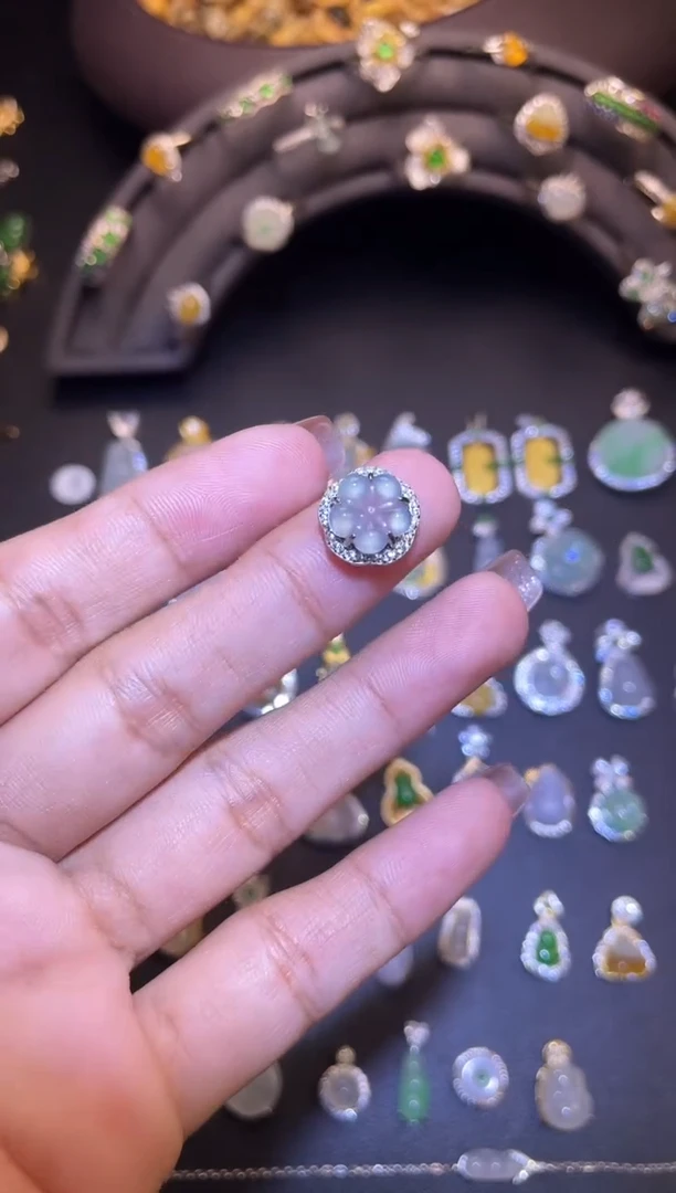 吊坠(不含链)银S925镶嵌翡翠1